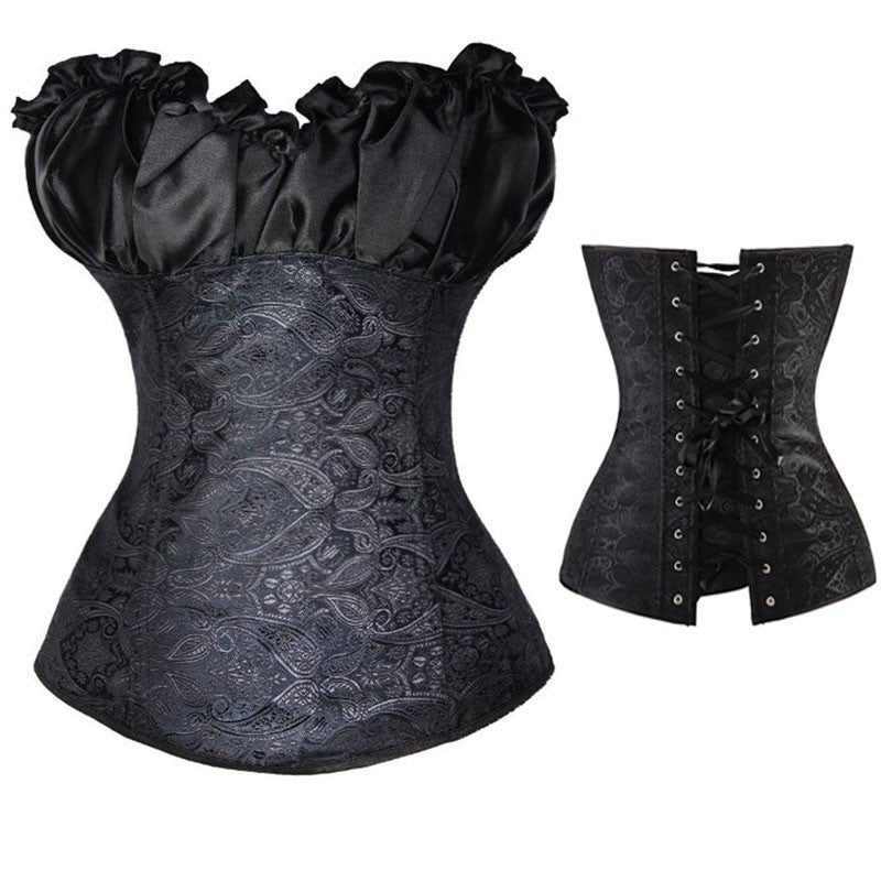 Sexy Corsets And Bustiers Lace Up Boned Overbust Costume Steampunk Waist Corset Dress Body Trainer Shapewear Top Plus Size-107