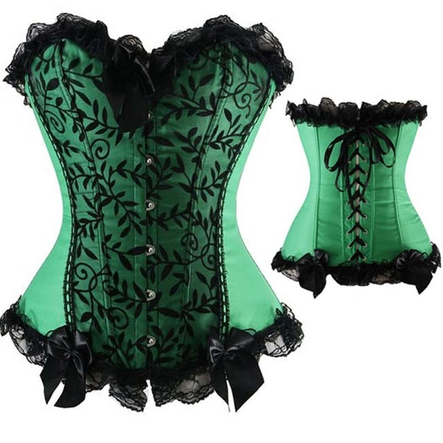 Women Sexy Waist Trainer Corset Lace Up Corsets Bustiers Waist Cincher Corset Burlesque Plus Size Overbust Corselet Gothic Lady-53
