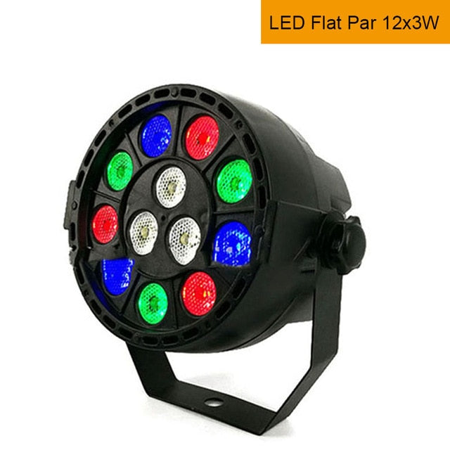 54x3W LED Par Light RGBW Disco Wash Light Equipment 8 Channels DMX 512 LED Uplights Strobe Stage Lighting Effect Light 12x3W-0