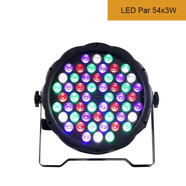 54x3W LED Par Light RGBW Disco Wash Light Equipment 8 Channels DMX 512 LED Uplights Strobe Stage Lighting Effect Light 12x3W-4