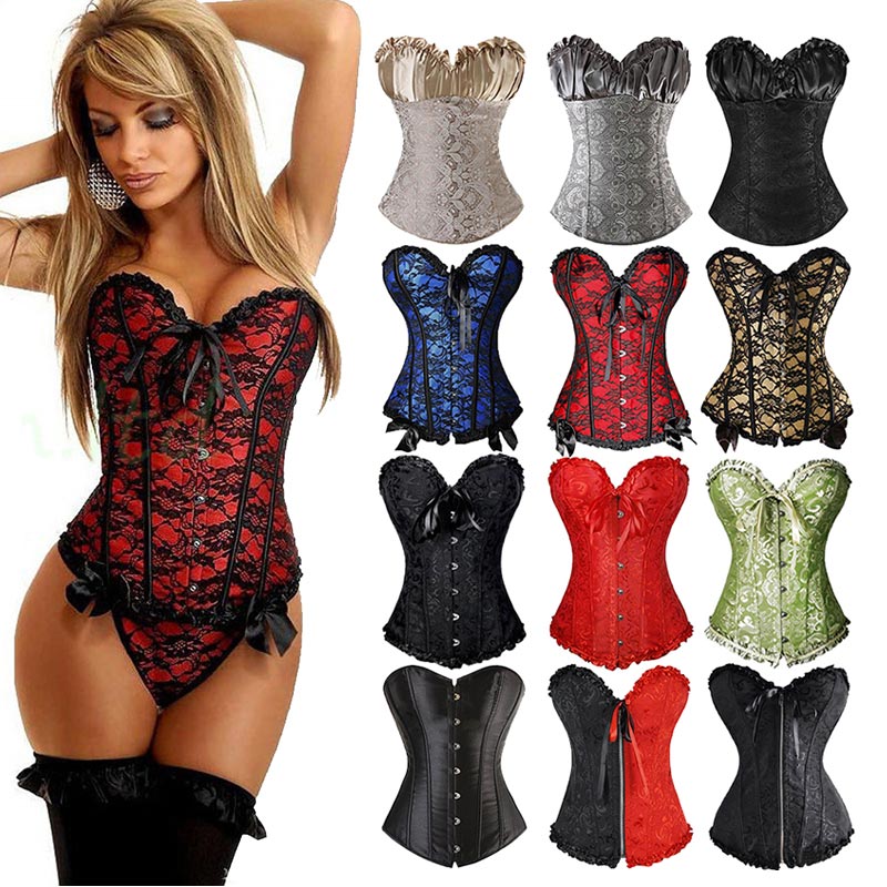 Sexy Corsets And Bustiers Lace Up Boned Overbust Costume Steampunk Waist Corset Dress Body Trainer Shapewear Top Plus Size-100