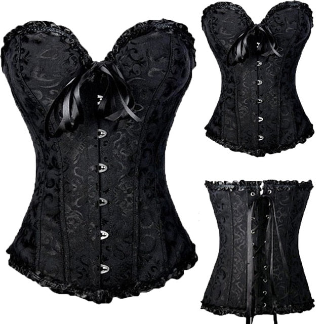 Sexy Corsets And Bustiers Lace Up Boned Overbust Costume Steampunk Waist Corset Dress Body Trainer Shapewear Top Plus Size-19