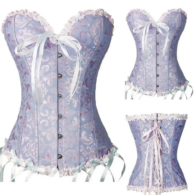 Sexy Corsets And Bustiers Lace Up Boned Overbust Costume Steampunk Waist Corset Dress Body Trainer Shapewear Top Plus Size-101