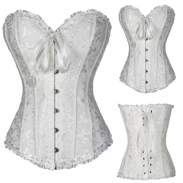 Sexy Corsets And Bustiers Lace Up Boned Overbust Costume Steampunk Waist Corset Dress Body Trainer Shapewear Top Plus Size-37