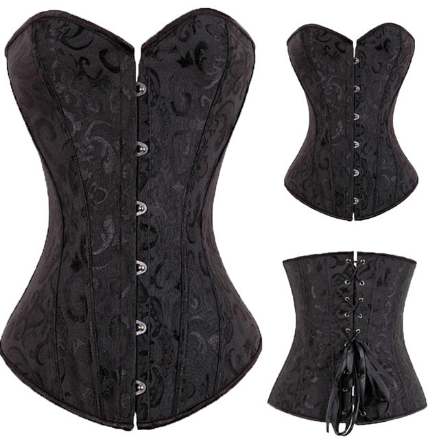Sexy Corsets And Bustiers Lace Up Boned Overbust Costume Steampunk Waist Corset Dress Body Trainer Shapewear Top Plus Size-73
