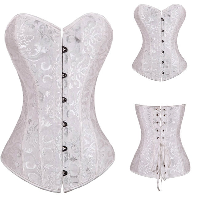 Sexy Corsets And Bustiers Lace Up Boned Overbust Costume Steampunk Waist Corset Dress Body Trainer Shapewear Top Plus Size-0