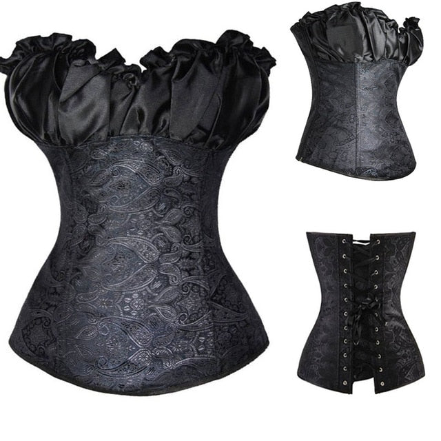 Sexy Corsets And Bustiers Lace Up Boned Overbust Costume Steampunk Waist Corset Dress Body Trainer Shapewear Top Plus Size-55