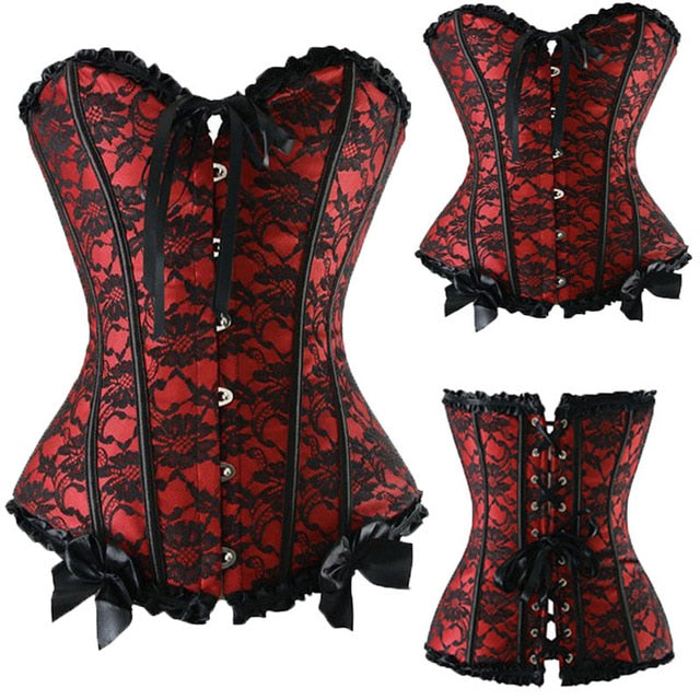 Sexy Corsets And Bustiers Lace Up Boned Overbust Costume Steampunk Waist Corset Dress Body Trainer Shapewear Top Plus Size-1
