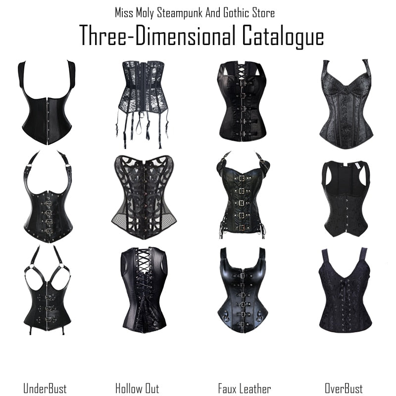 Steampunk Corset Sexy Gothic Bustier Overbust Slimming Dress Burlesque Top 6XL Plus Size Cloth Tummy Control Sheath-122