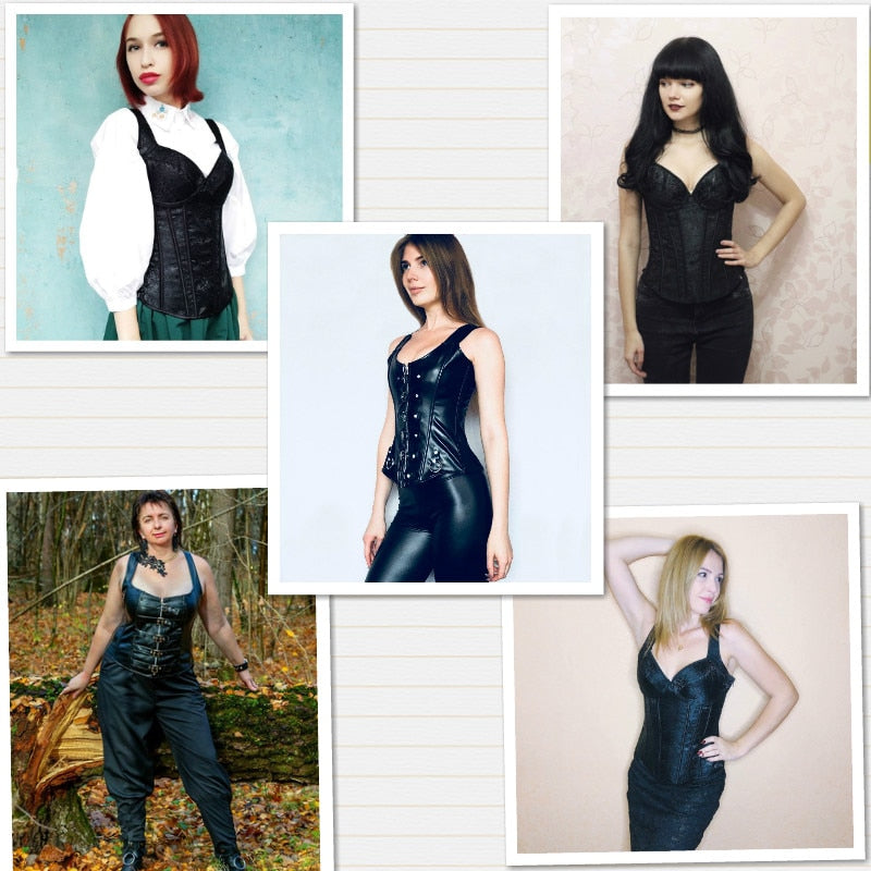 Steampunk Corset Sexy Gothic Bustier Overbust Slimming Dress Burlesque Top 6XL Plus Size Cloth Tummy Control Sheath-115