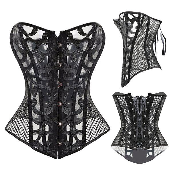 Steampunk Corset Sexy Gothic Bustier Overbust Slimming Dress Burlesque Top 6XL Plus Size Cloth Tummy Control Sheath-27