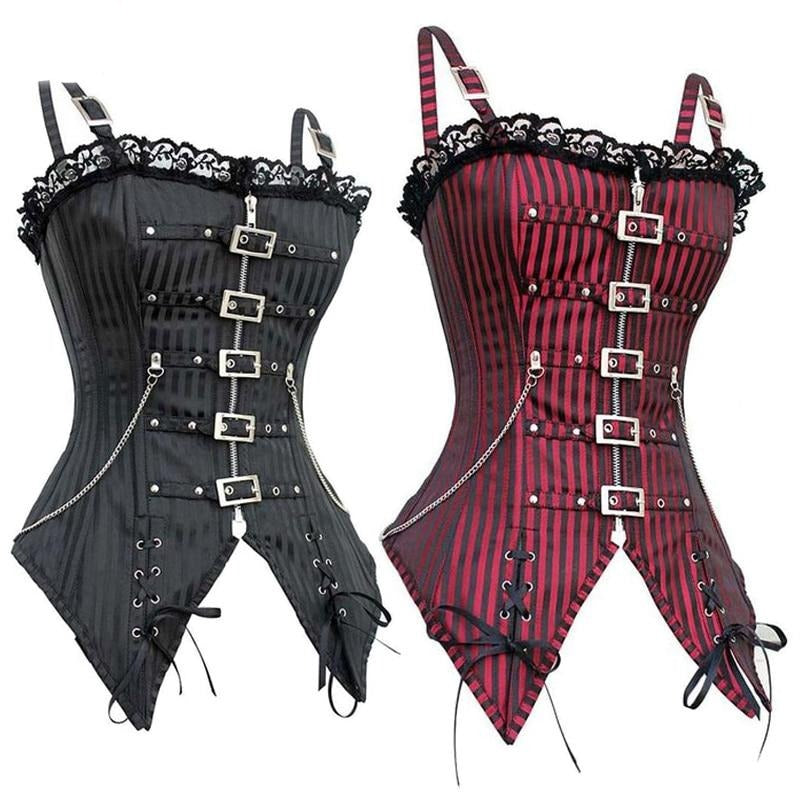Steampunk Corset Gothic Dress Women Sexy Clothes Plastic Boned Cincher Bustier Burlesque Overbust lingerie Shapewear-10