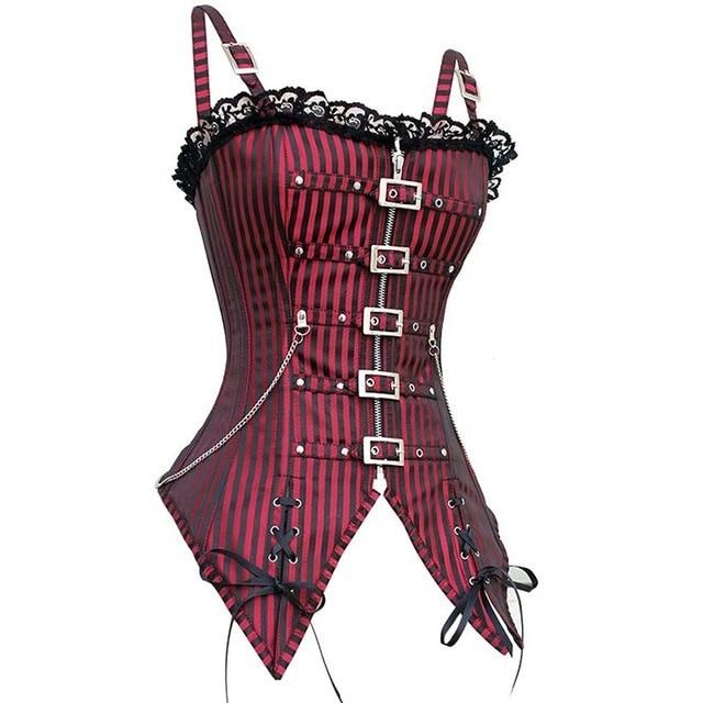 Steampunk Corset Gothic Dress Women Sexy Clothes Plastic Boned Cincher Bustier Burlesque Overbust lingerie Shapewear-5