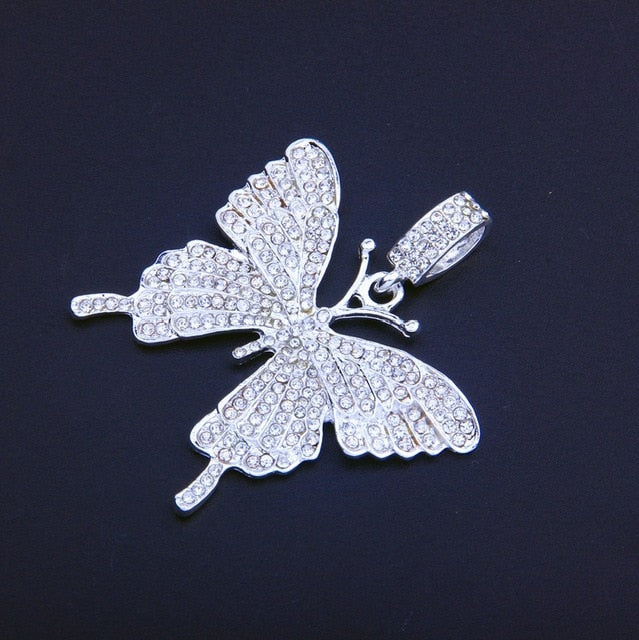 Zircon Butterfly Necklace Tennis Chain Crystal Rhinestone Pendant Necklaces For Women Choker Collares Jewelry-4