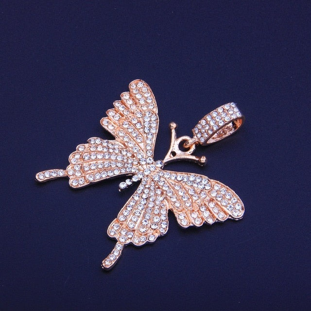 Zircon Butterfly Necklace Tennis Chain Crystal Rhinestone Pendant Necklaces For Women Choker Collares Jewelry-5