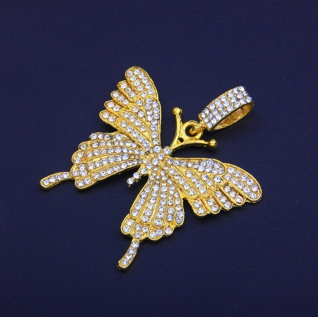 Zircon Butterfly Necklace Tennis Chain Crystal Rhinestone Pendant Necklaces For Women Choker Collares Jewelry-7