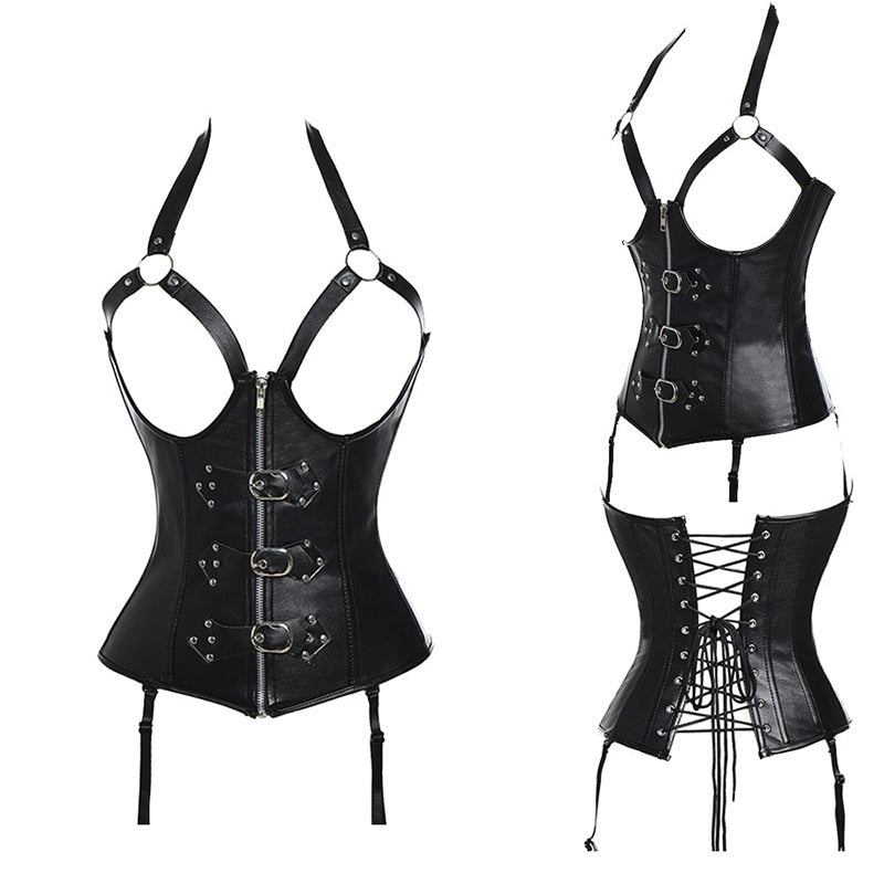 Wholesale Steampunk Corset Steel Boned Lace up Body Sexy Overbust Women Corsets and Bustiers Black Dress Plus Size S-6XL Top-42