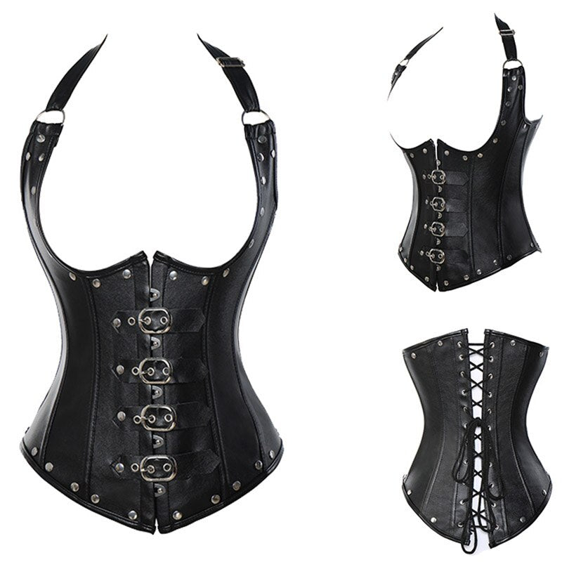 Wholesale Steampunk Corset Steel Boned Lace up Body Sexy Overbust Women Corsets and Bustiers Black Dress Plus Size S-6XL Top-50