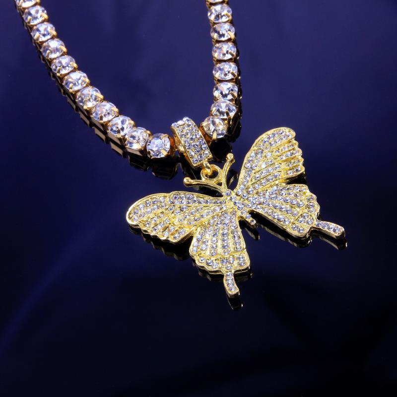 Zircon Butterfly Necklace Tennis Chain Crystal Rhinestone Pendant Necklaces For Women Choker Collares Jewelry-15