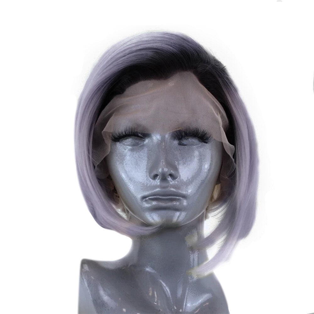 Short Straight Hair Synthetic Blonde Side Part Lace Front Wig  Heat Resistant Cosplay Wigs For black Women-2