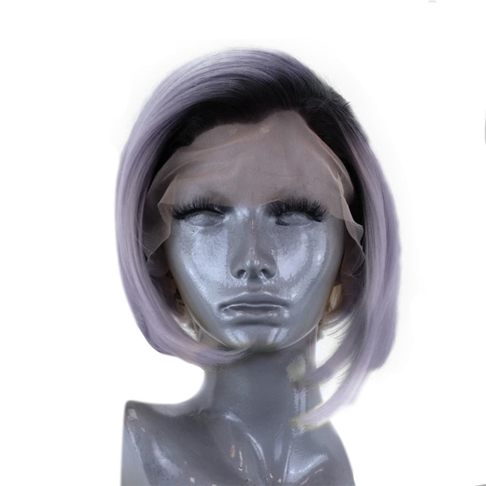 Short Straight Hair Synthetic Blonde Side Part Lace Front Wig  Heat Resistant Cosplay Wigs For black Women-4