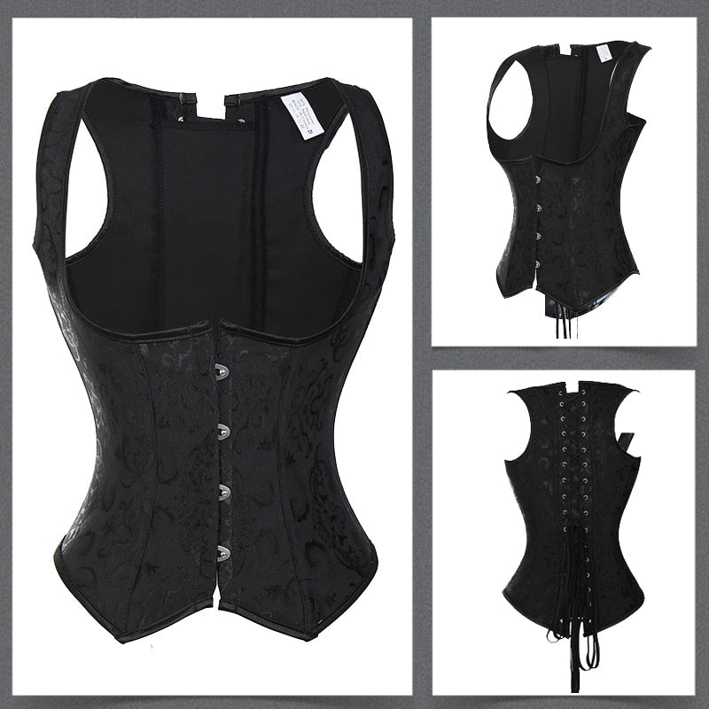 Steampunk Corset Sexy Gothic Bustier Overbust Slimming Dress Burlesque Top 6XL Plus Size Cloth Tummy Control Sheath-110