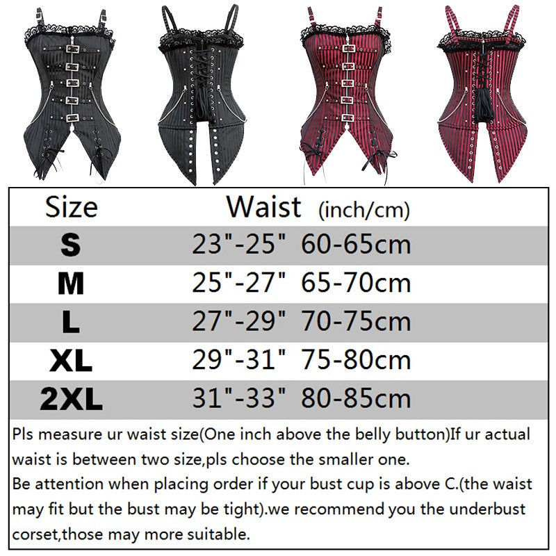 Steampunk Women Sexy Corset Bustier Buckle Zipper Lace Up Lingerie Shapewear Waist Trainer Cincher Corsets Bustiers-11