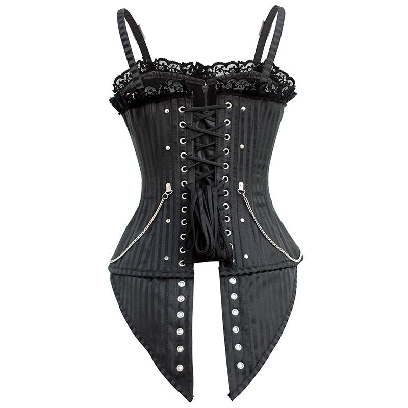 Steampunk Women Sexy Corset Bustier Buckle Zipper Lace Up Lingerie Shapewear Waist Trainer Cincher Corsets Bustiers-14