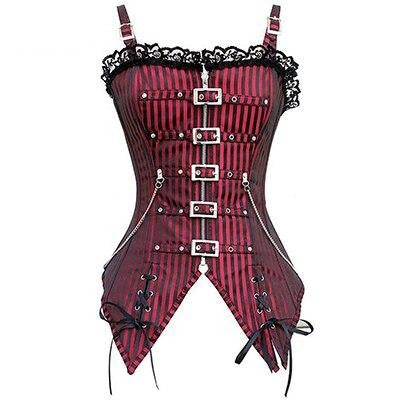 Steampunk Women Sexy Corset Bustier Buckle Zipper Lace Up Lingerie Shapewear Waist Trainer Cincher Corsets Bustiers-5