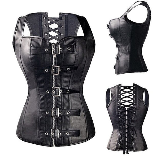 Wholesale Steampunk Corset Steel Boned Lace up Body Sexy Overbust Women Corsets and Bustiers Black Dress Plus Size S-6XL Top-0